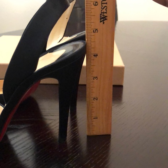 Christian Louboutin Black Satin Sling Back Pumps - Picture 10 of 10